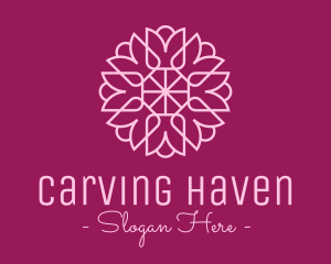 Decorative Elegant Pink Flower logo design