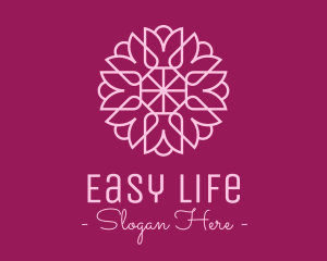 Decorative Elegant Pink Flower logo design