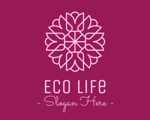 Decorative Elegant Pink Flower logo design