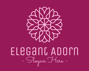 Decorative Elegant Pink Flower logo design