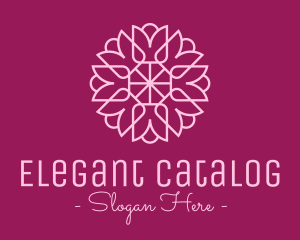 Decorative Elegant Pink Flower logo design