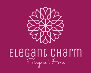 Decorative Elegant Pink Flower logo design