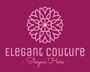 Decorative Elegant Pink Flower logo design