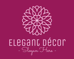 Decorative Elegant Pink Flower logo design