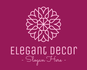 Decorative Elegant Pink Flower logo design