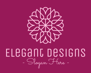 Decorative Elegant Pink Flower logo design