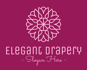 Decorative Elegant Pink Flower logo design