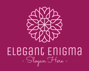 Decorative Elegant Pink Flower logo design