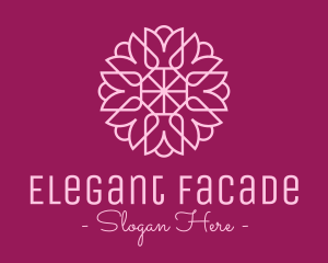 Decorative Elegant Pink Flower logo design