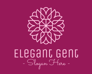 Decorative Elegant Pink Flower logo design