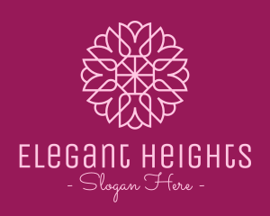 Decorative Elegant Pink Flower logo design