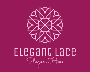 Decorative Elegant Pink Flower logo design