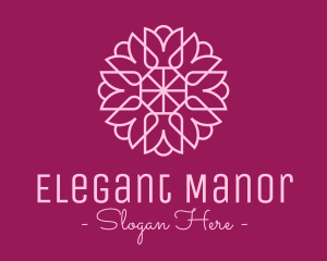 Decorative Elegant Pink Flower logo design