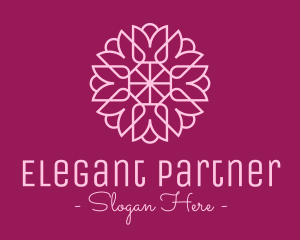 Decorative Elegant Pink Flower logo design