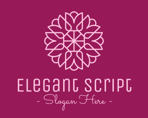 Decorative Elegant Pink Flower logo design