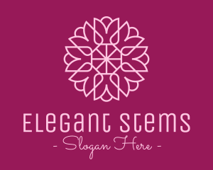 Decorative Elegant Pink Flower logo design