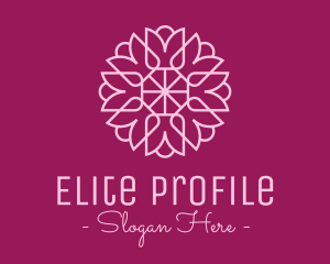 Decorative Elegant Pink Flower logo design