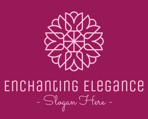 Decorative Elegant Pink Flower logo design