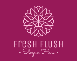 Decorative Elegant Pink Flower logo design