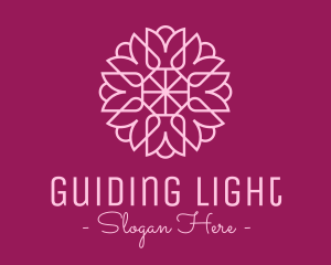 Decorative Elegant Pink Flower logo design