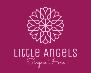 Decorative Elegant Pink Flower logo design