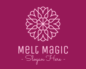 Decorative Elegant Pink Flower logo design