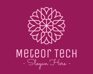 Decorative Elegant Pink Flower logo design