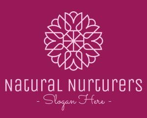 Decorative Elegant Pink Flower logo design