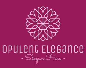 Decorative Elegant Pink Flower logo design