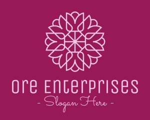 Decorative Elegant Pink Flower logo design