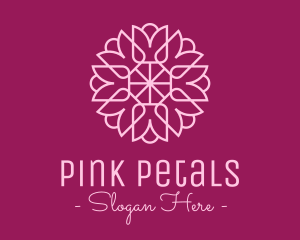 Decorative Elegant Pink Flower logo design