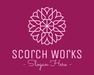 Decorative Elegant Pink Flower logo design