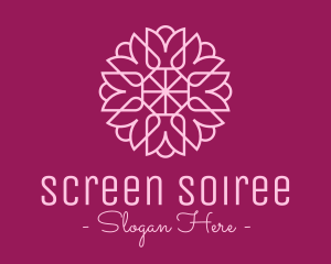 Decorative Elegant Pink Flower logo design