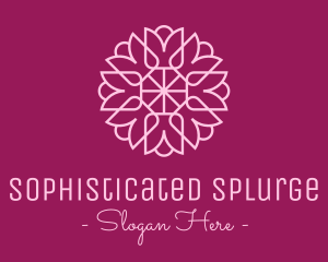 Decorative Elegant Pink Flower logo design