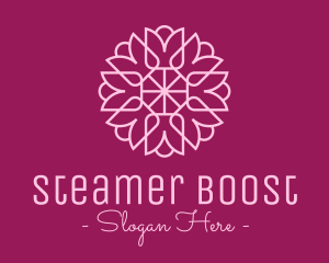 Decorative Elegant Pink Flower logo design