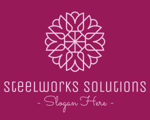 Decorative Elegant Pink Flower logo design