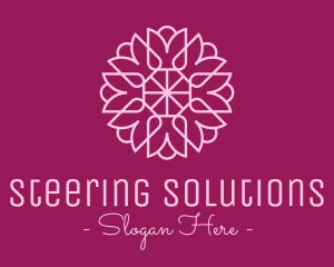 Decorative Elegant Pink Flower logo design