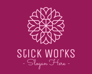 Decorative Elegant Pink Flower logo design