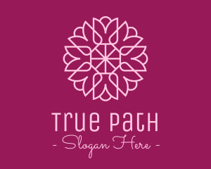 Decorative Elegant Pink Flower logo design