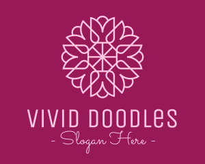 Decorative Elegant Pink Flower logo design