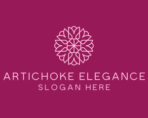 Decorative Elegant Pink Flower logo design