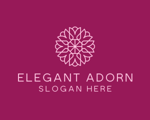 Decorative Elegant Pink Flower logo design