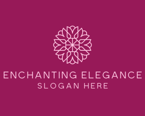 Decorative Elegant Pink Flower logo design