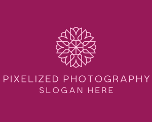 Decorative Elegant Pink Flower logo design