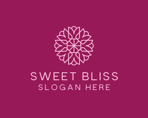 Decorative Elegant Pink Flower logo design