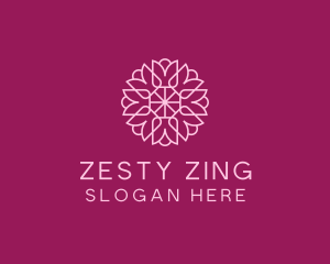 Decorative Elegant Pink Flower logo design