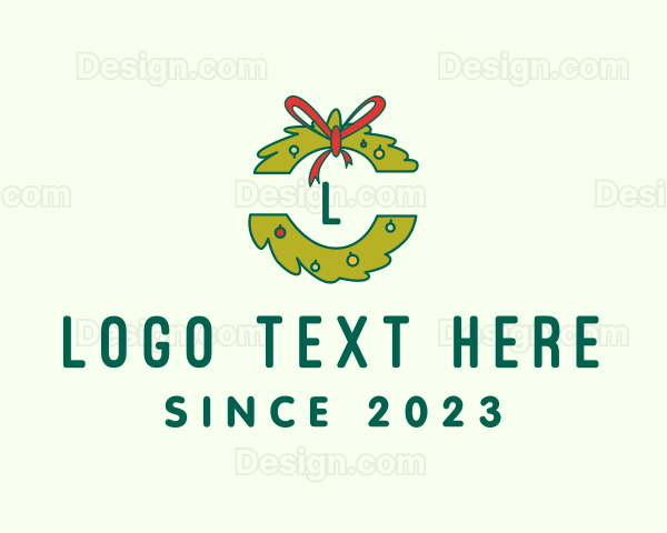 Christmas Wreath Decoration Logo