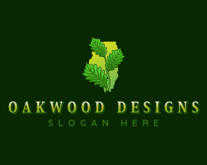 Illinois White Oak Leaves logo design