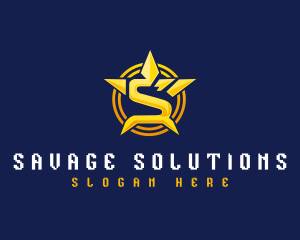 Star Shield Letter S logo design