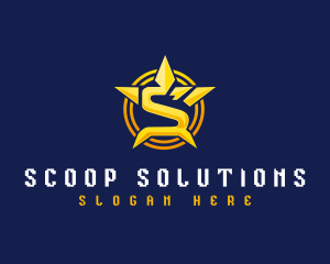 Star Shield Letter S logo design